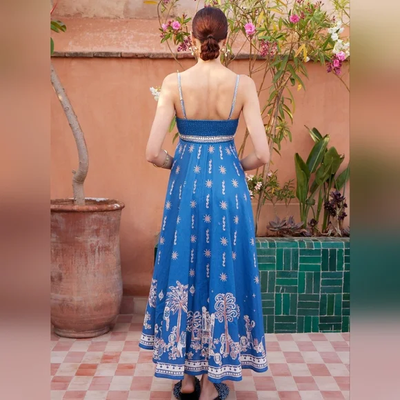 ALEMAIS Acacia printed linen midi dress - Picture 4 of 16